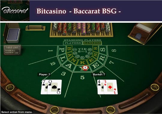 【第2位】ビットカジノのバカラ「Baccarat BSG」